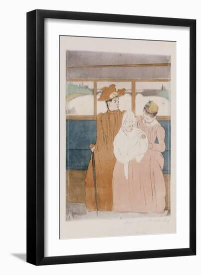 In the Omnibus, 1890-1891-Mary Cassatt-Framed Giclee Print