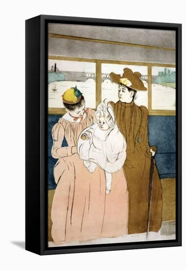 In the Omnibus-Mary Cassatt-Framed Stretched Canvas