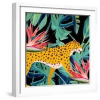 In the Palms Leopards 1-Kimberly Allen-Framed Art Print