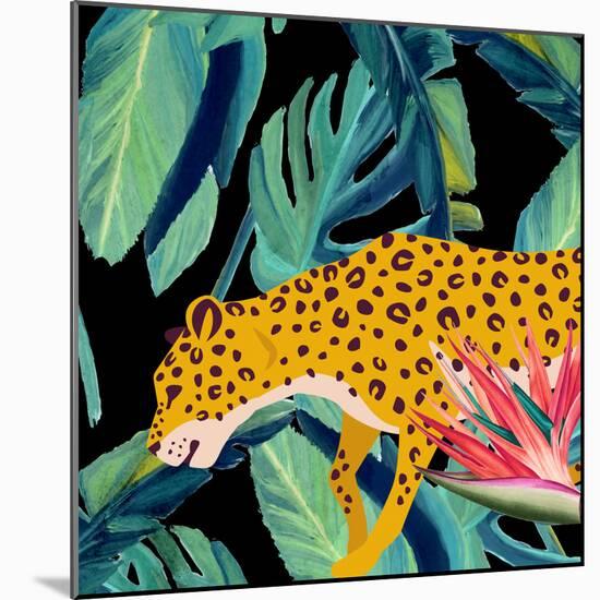 In the Palms Leopards 2-Kimberly Allen-Mounted Art Print