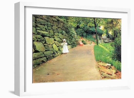 In The Park - a Byway-William Merritt Chase-Framed Art Print