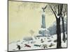 In the Park, Winter, from the Four Seasons in Quebec-Stephane Poulin-Mounted Giclee Print