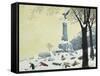 In the Park, Winter, from the Four Seasons in Quebec-Stephane Poulin-Framed Stretched Canvas