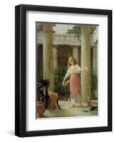 In the Peristyle-John William Waterhouse-Framed Giclee Print