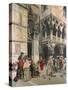 In the Piazzetta, Eighteenth Century, 1859-92 (Oil on Canvas)-William Logsdail-Stretched Canvas