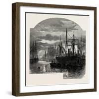 In the Pool, Colliers Unloading, Scenery of the Thames, UK, 19th Century-null-Framed Giclee Print