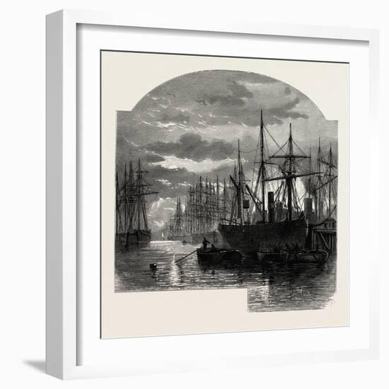 In the Pool, Colliers Unloading, Scenery of the Thames, UK, 19th Century-null-Framed Giclee Print