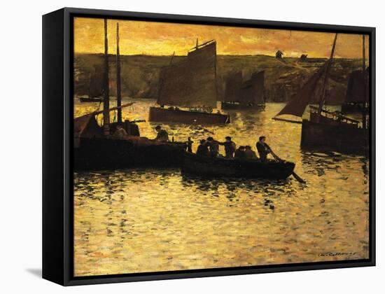 In the Port, 1895-Charles Cottet-Framed Stretched Canvas