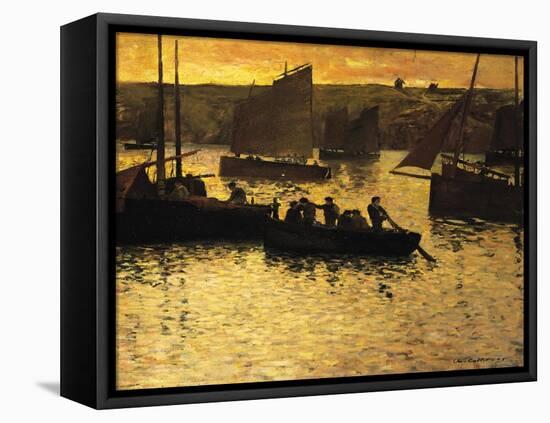 In the Port, 1895-Charles Cottet-Framed Stretched Canvas