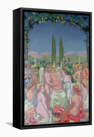 In the Presence of the Gods, Jupiter Grants Immortality to Psyche and Celebrates Her Marriage-Maurice Denis-Framed Stretched Canvas