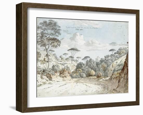 In the Road to Santa Maria De'Monti, Near Naples: Morning-Thomas Jones-Framed Giclee Print