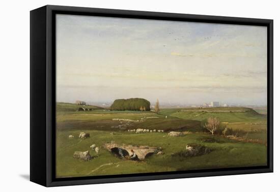 In the Roman Campagna, 1873, by George Inness, 1825-1894, American landscape painting,-George Inness-Framed Stretched Canvas