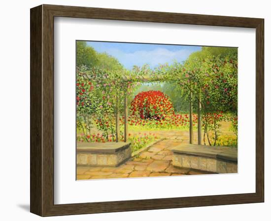 In The Rose Garden-kirilstanchev-Framed Art Print