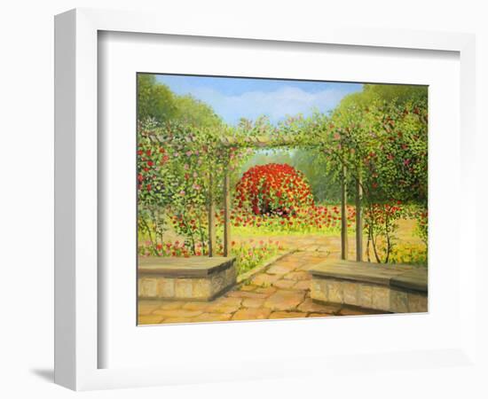 In The Rose Garden-kirilstanchev-Framed Art Print