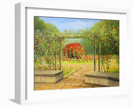 In The Rose Garden-kirilstanchev-Framed Art Print