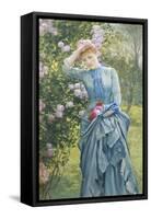 In the Rose Garden-Edward Killingworth Johnson-Framed Stretched Canvas