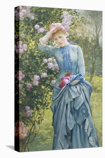 In the Rose Garden-Edward Killingworth Johnson-Stretched Canvas