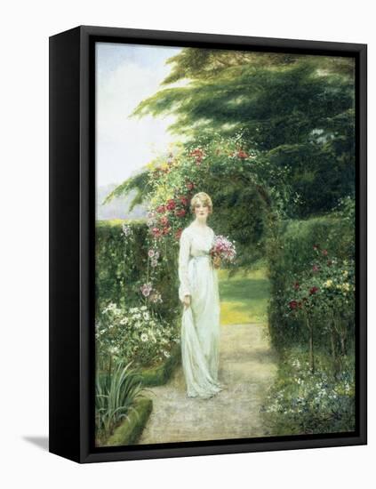 In the Rose Garden-Henry John Yeend King-Framed Stretched Canvas