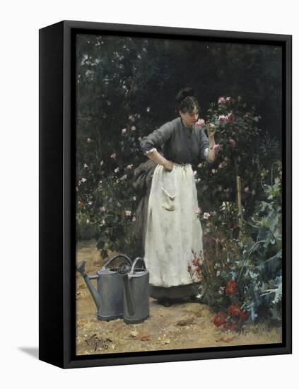 In the Rose Garden-Victor Gilbert-Framed Stretched Canvas