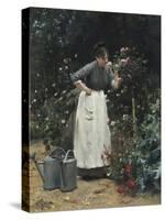 In the Rose Garden-Victor Gilbert-Stretched Canvas