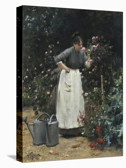 In the Rose Garden-Victor Gilbert-Stretched Canvas