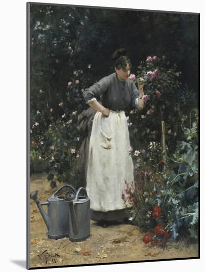 In the Rose Garden-Victor Gilbert-Mounted Giclee Print
