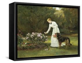 In the Rose Garden-Heywood Hardy-Framed Stretched Canvas