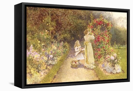 In the Rose Garden-Thomas J. Lloyd-Framed Stretched Canvas