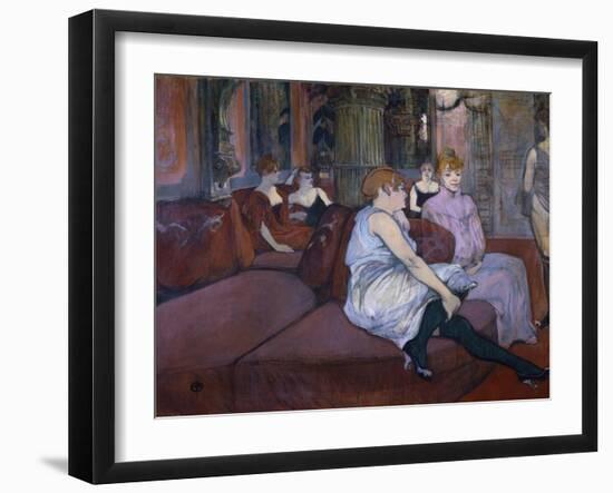 In the Salon at the Rue Des Moulins-Henri de Toulouse-Lautrec-Framed Art Print