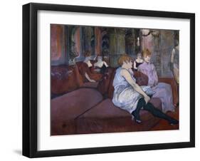 In the Salon at the Rue Des Moulins-Henri de Toulouse-Lautrec-Framed Art Print