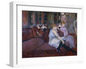 In the Salon at the Rue Des Moulins-Henri de Toulouse-Lautrec-Framed Art Print