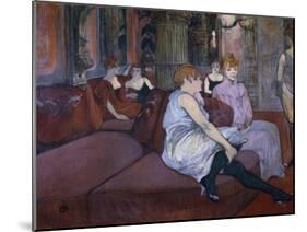 In the Salon at the Rue Des Moulins-Henri de Toulouse-Lautrec-Mounted Art Print
