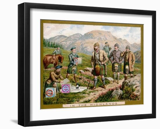 In the Scottish Highlands on a Huntley and Palmers Biscuit Card-null-Framed Art Print