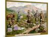 In the Scottish Highlands on a Huntley and Palmers Biscuit Card-null-Mounted Art Print