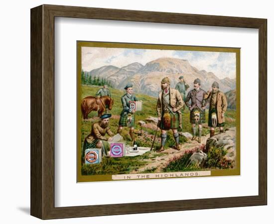 In the Scottish Highlands on a Huntley and Palmers Biscuit Card-null-Framed Art Print