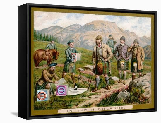 In the Scottish Highlands on a Huntley and Palmers Biscuit Card-null-Framed Stretched Canvas