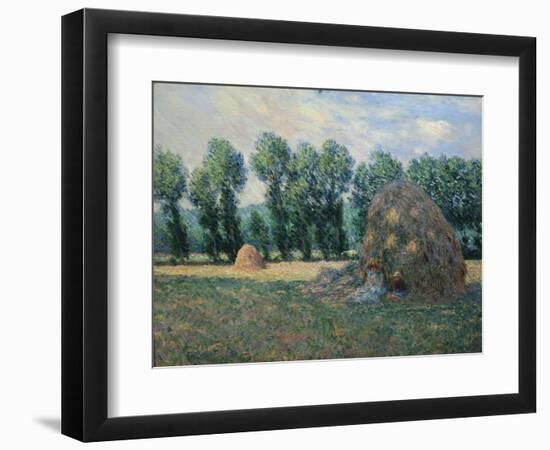 In the Shadow of a Haystack, 1885-Claude Monet-Framed Giclee Print