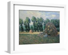 In the Shadow of a Haystack, 1885-Claude Monet-Framed Giclee Print