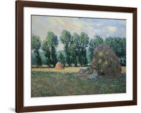 In the Shadow of a Haystack, 1885-Claude Monet-Framed Giclee Print