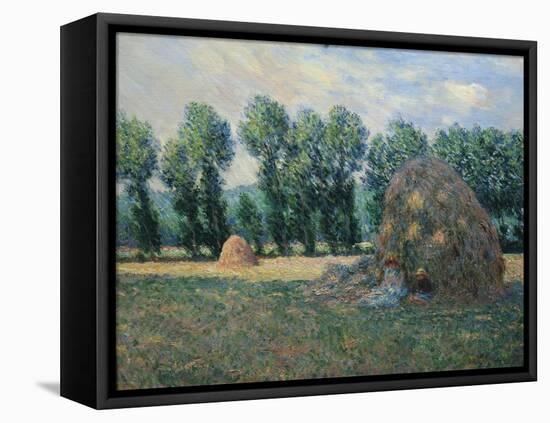 In the Shadow of a Haystack, 1885-Claude Monet-Framed Stretched Canvas