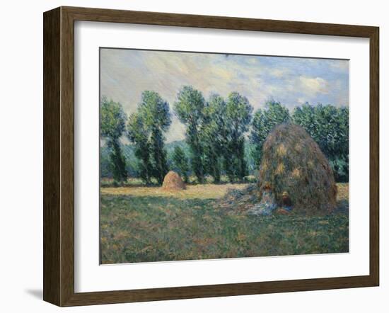 In the Shadow of a Haystack, 1885-Claude Monet-Framed Giclee Print