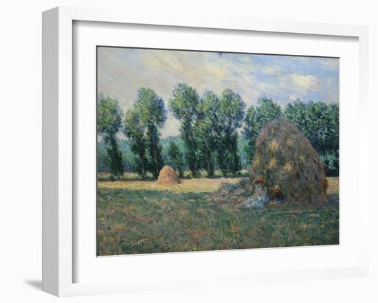 In the Shadow of a Haystack, 1885-Claude Monet-Framed Giclee Print