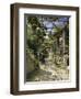 In the Shadow of an Italian Pergola, A Warm Afternoon in Anacapri-Peder Mork Monsted-Framed Giclee Print