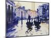 In the Shadows- Venice (W/C on Paper)-Laurence Fish-Mounted Giclee Print