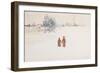 In the Snow, 1910 (w/c and pencil on paper)-Carl Larsson-Framed Giclee Print