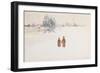 In the Snow, 1910 (w/c and pencil on paper)-Carl Larsson-Framed Giclee Print