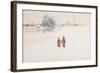 In the Snow, 1910 (w/c and pencil on paper)-Carl Larsson-Framed Giclee Print