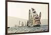 In the start of the yachting regatta Centomiglia in 2012 in front of the harbour of Bogliaco, Lake -Rasmus Kaessmann-Framed Photographic Print