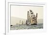 In the start of the yachting regatta Centomiglia in 2012 in front of the harbour of Bogliaco, Lake -Rasmus Kaessmann-Framed Photographic Print