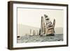 In the start of the yachting regatta Centomiglia in 2012 in front of the harbour of Bogliaco, Lake -Rasmus Kaessmann-Framed Photographic Print